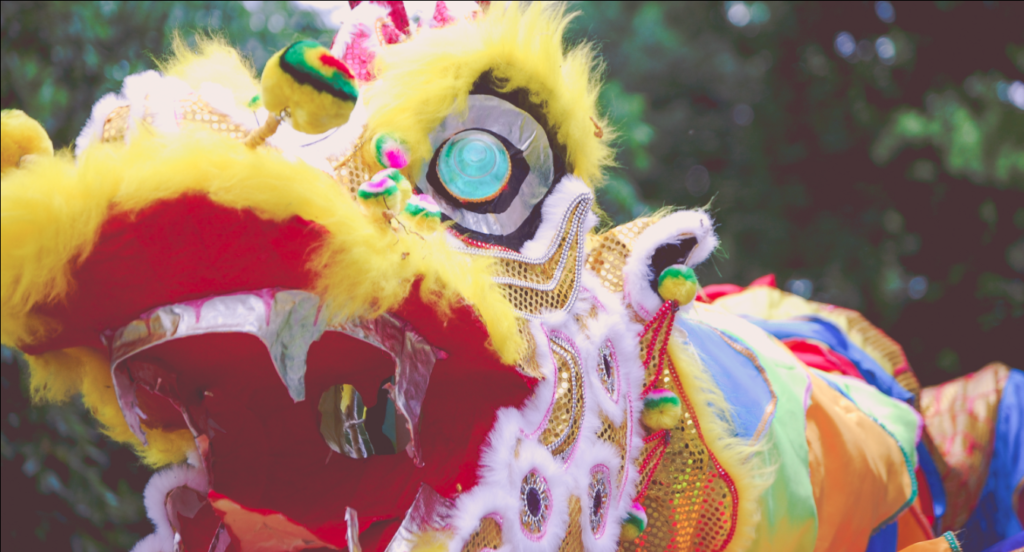 Chinese dancing dragon puppet